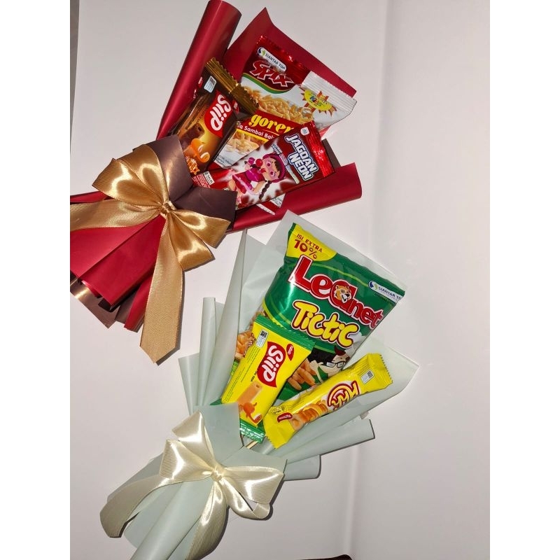 

Buket Snack Mini /Hadiah UlangTahun/Wisuda/Kado/Bouqet/BuketSnack/SD/TK(FREE KARDUS)