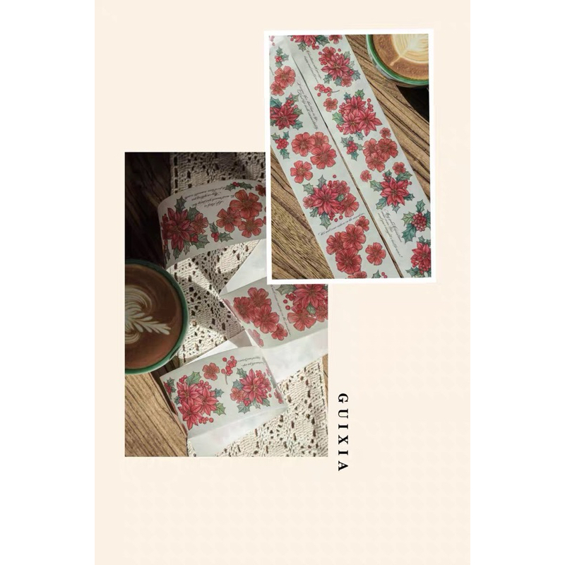 

(KD5) WASHI TAPE FLOWER / Red Flower 1 Loop