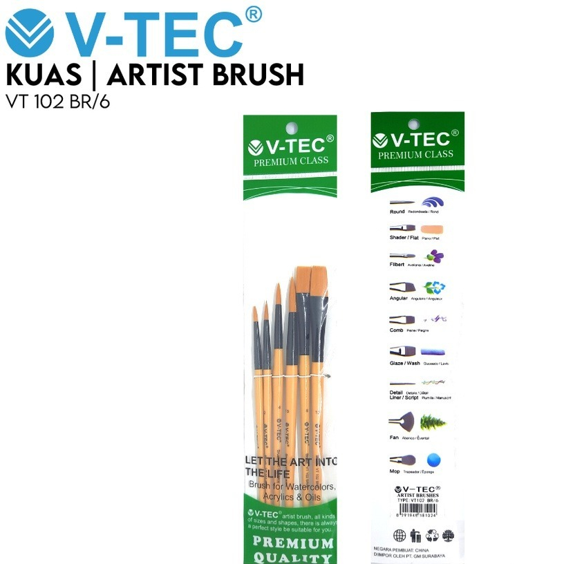

Brush Kuas Cat Air Cat Minyak Lukis Acrylic V-Tec SetVT102 BR