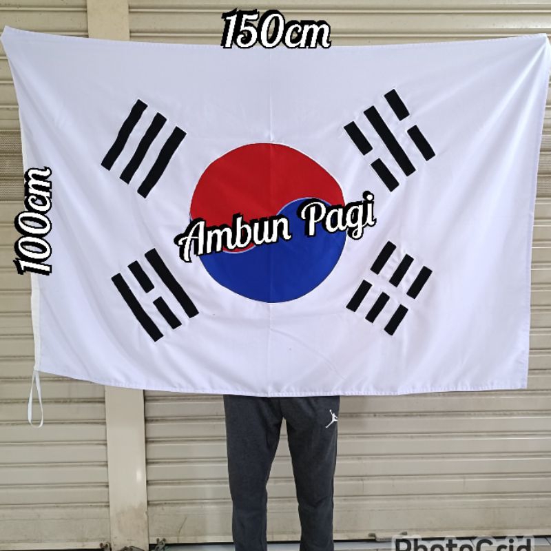 

best seller custom bendera negara KOREA SELATAN aplikasi bahan tisu uk 100cm x 150cm