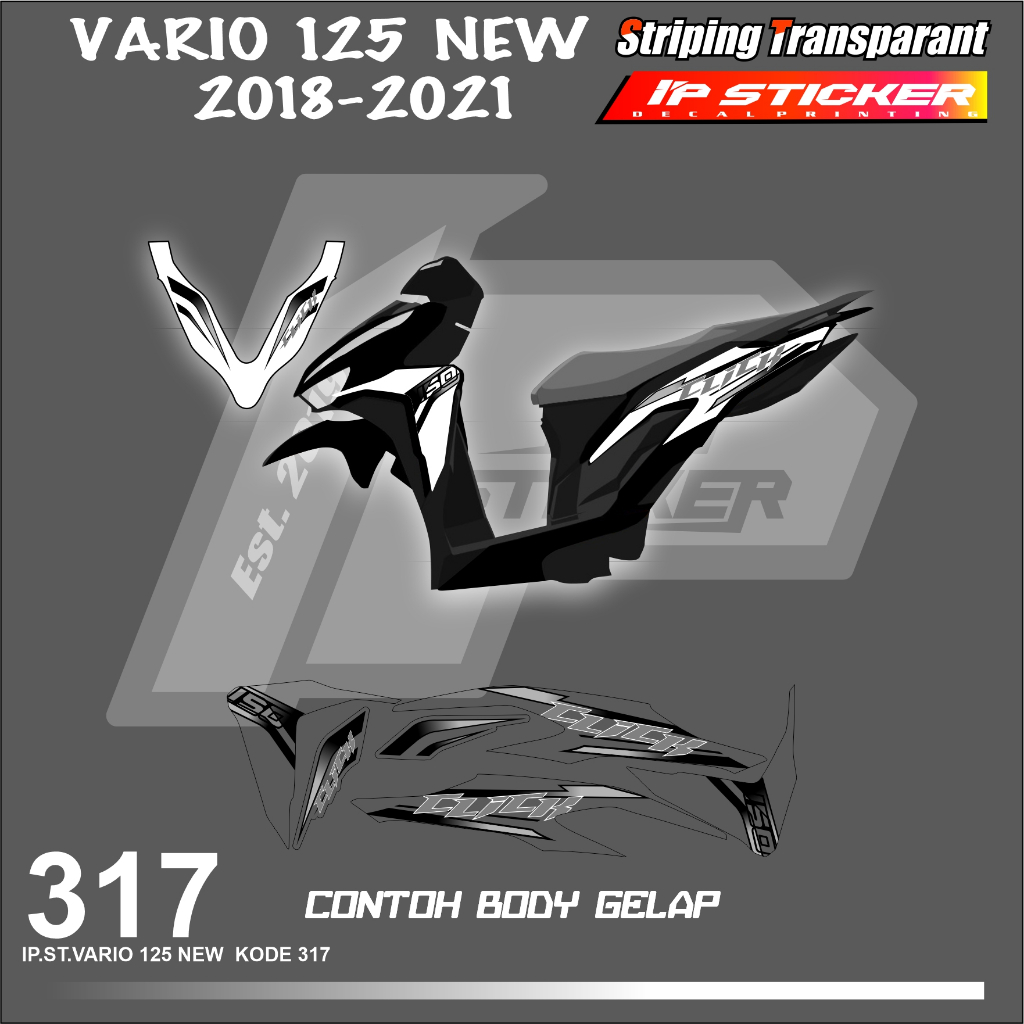 VARIO 125 NEW 2018-2021 (COD) STIKER STRIPING MOTOR HONDA VARIO 125 NEW  HOLOGRAM DAN TRANSPARAN