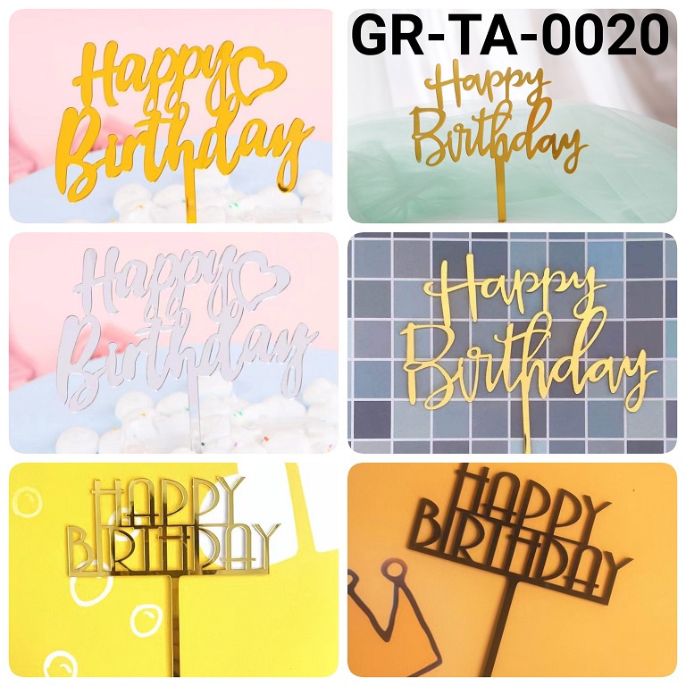 

PAKET HEMAT TA2 Cake topper akrilik happy birthday ulang tahun yamama baking