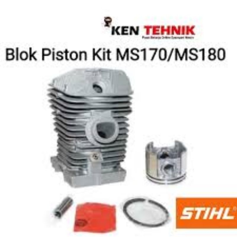 Blok Seher Set Mesin Chainsaw STHIL MS 180 / Cylinder Blok STHIL MS180