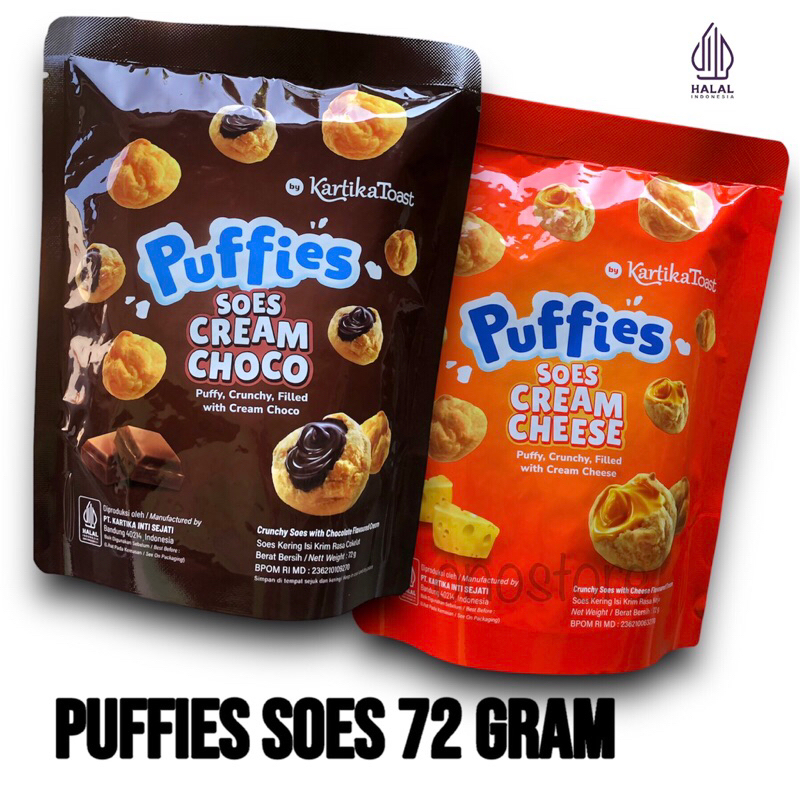 

Soes Kartika Toast Puffies Soes Krim Rasa Cokelat/Keju 72 gram