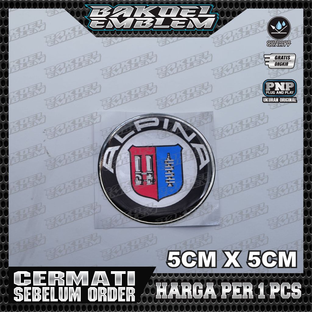 EMBLEM ALPINA, EMBLEM ALPINA BULAT, EMBLEM VELG ALPINA