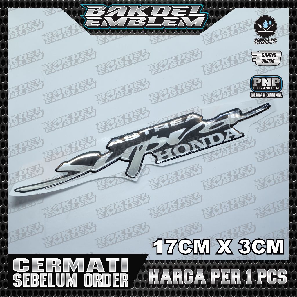 emblem honda astrea supra / emblem timbul honda supra / emblem supra silver/ emblem honda supra