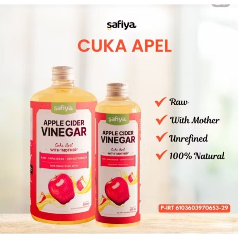 

CUKA APEL BY SAFIYA 500 ML FRESH 100% || DIET DETOX ALAMI || APPLE CIDER VINEGAR WITH MOTHER