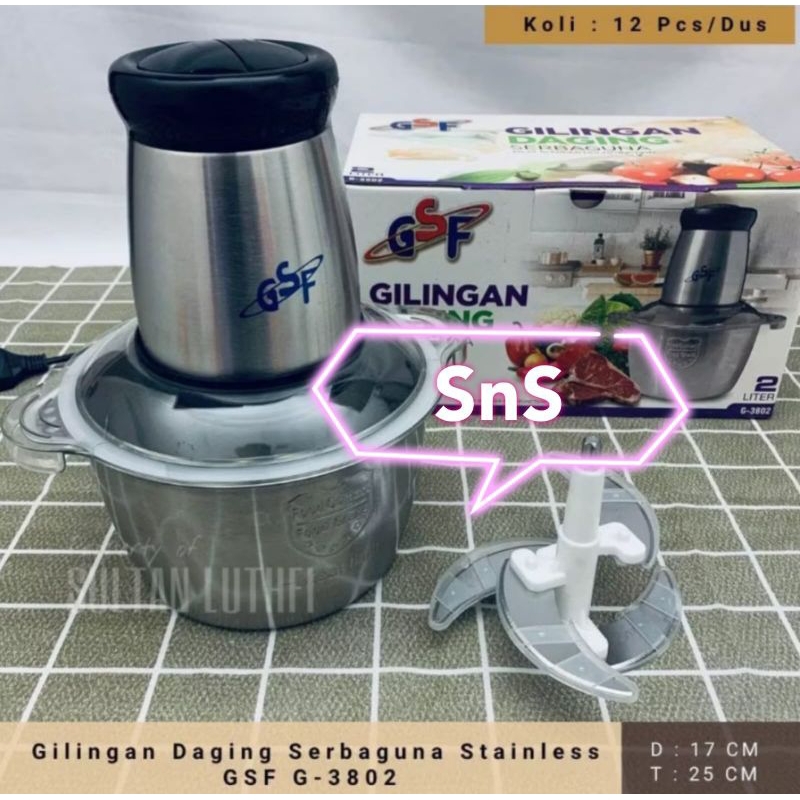 blender daging stainless gsf 3802 gilingan daging serbaguna gsf