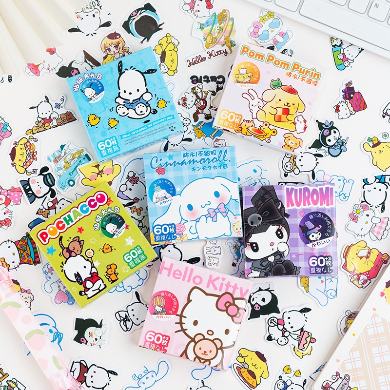 

KIDDY STICKER SANRIO AESTHETIC ISI 63PCS