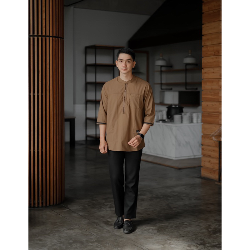 baju muslim pria TRZ kurta list lengan 3/4