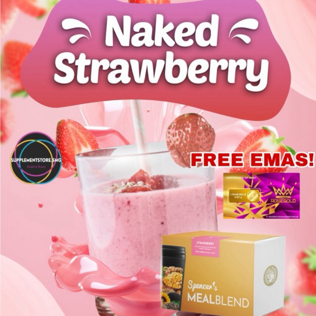 

(FREE GOLD+SHAKER!) PROMO SPENCERS MEALBLEND NAKED STRAWBERRY Meal Replacement Chia Almond Milk Pengganti Sarapan
