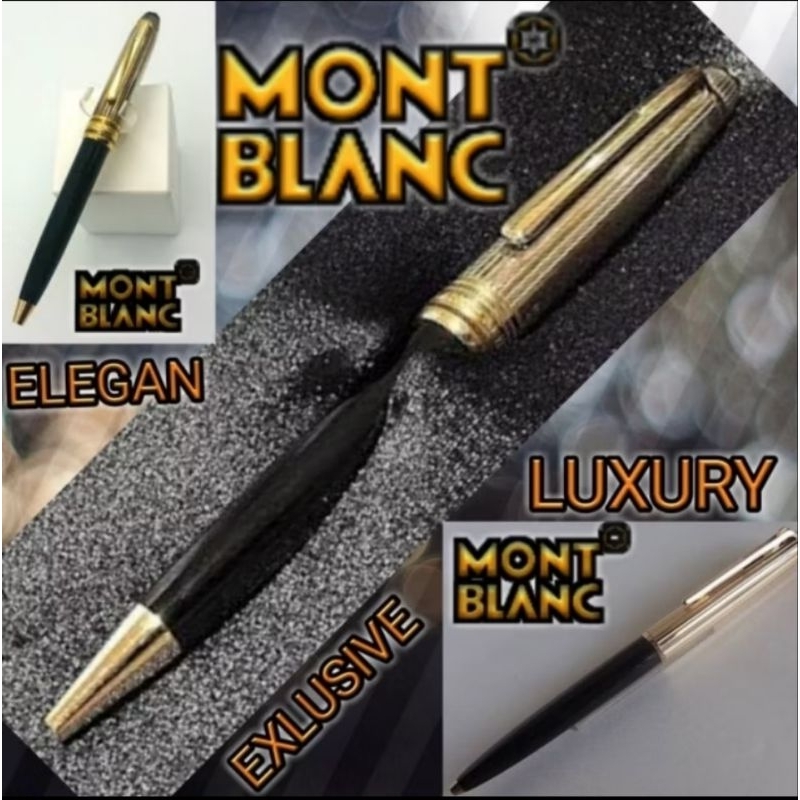 

Bulpoint Mont Blanc Mewah & Berkelas Black Clip Gold / Free Grafir Nama/Logo + Box Exclusive