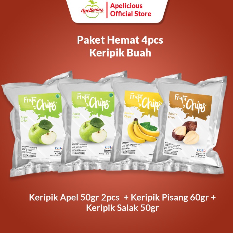 

DISKON SPESIAL APELICIOUS Paket Keripik Buah Fruta 4pcs 5g
