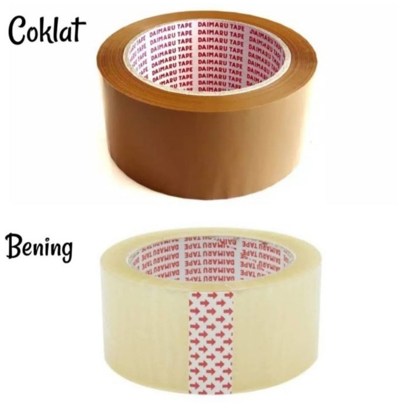 

Isolasi Daimaru lakban bening dan coklat 48mm X 90 Yard (paket 1 Slop isi 6 Pcs)