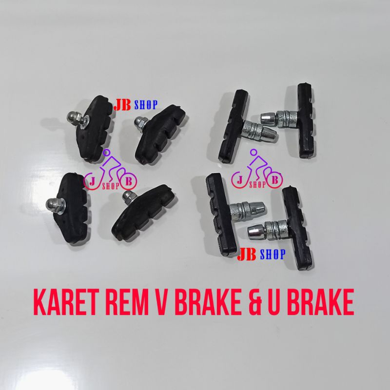 KAMPAS REM KARET REM SEPEDA U BRAKE V BRAKE BRAKE SHOES SEPEDA BMX MTB LIPAT MINION CITY BIKE
