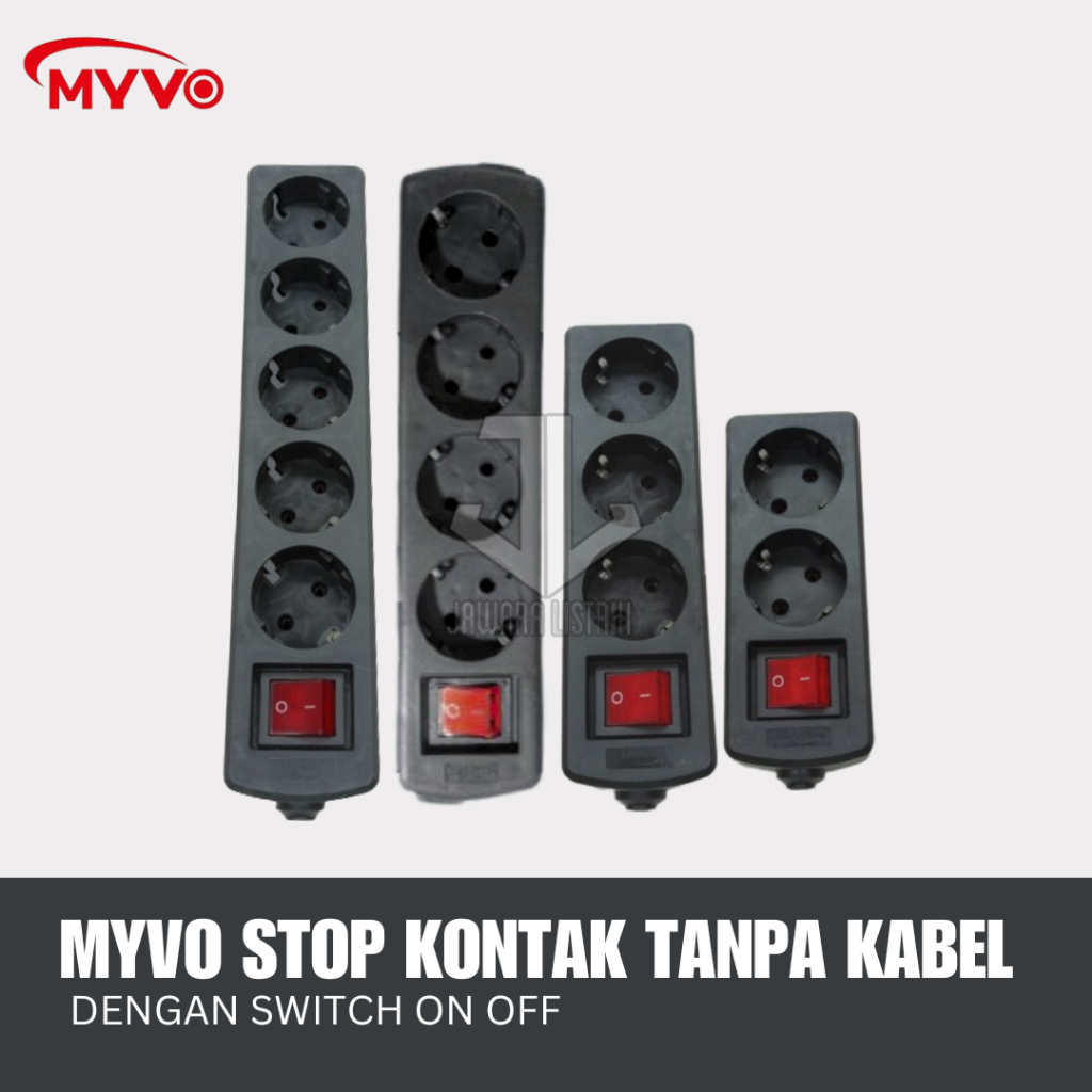 MYVO TERMINAL SWITCH  STOP KONTAK SAKLAR COLOKAN 2 3 4 5 LUBANG TANPA KABEL