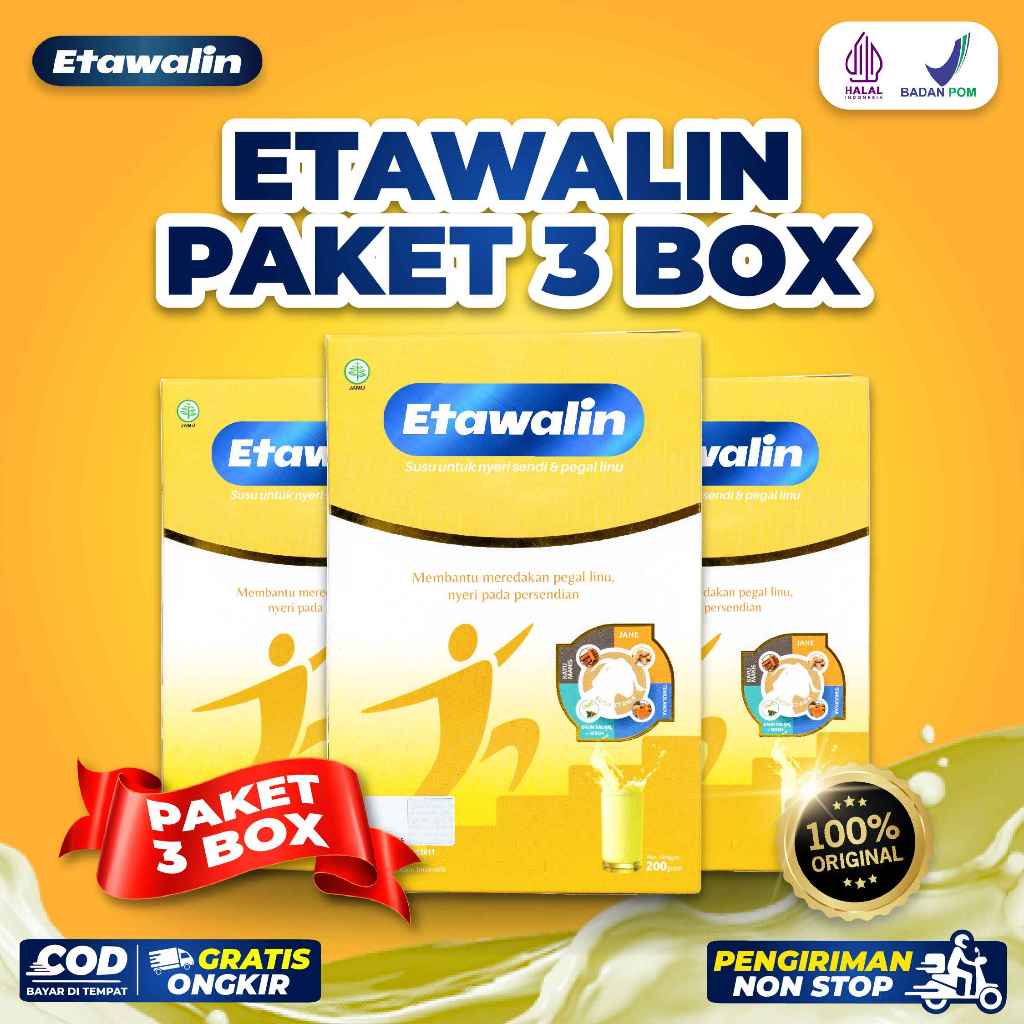 

Etawalin 3 Box - Susu Kambing Etawalin Asli Original Atasi Nyeri Sendi dan Tulang 200gr/Box