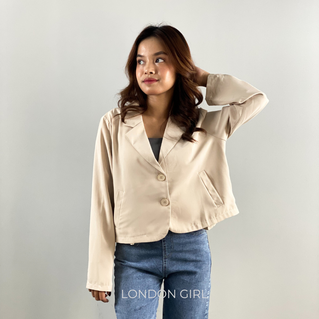 London Girl - Leah Atasan Blazer Crop / Blazer Wanita Crop / Blazer Crop Premium