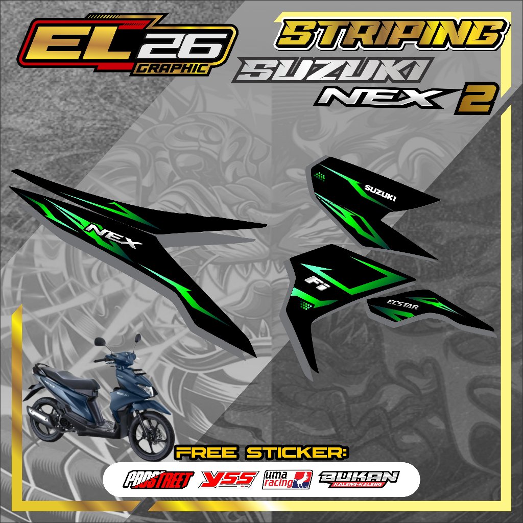 320 STRIPING STICKER SUZUKI NEX 2 - STICKER SUZUKI NEX 2 MOTIF SIMPLE RACING