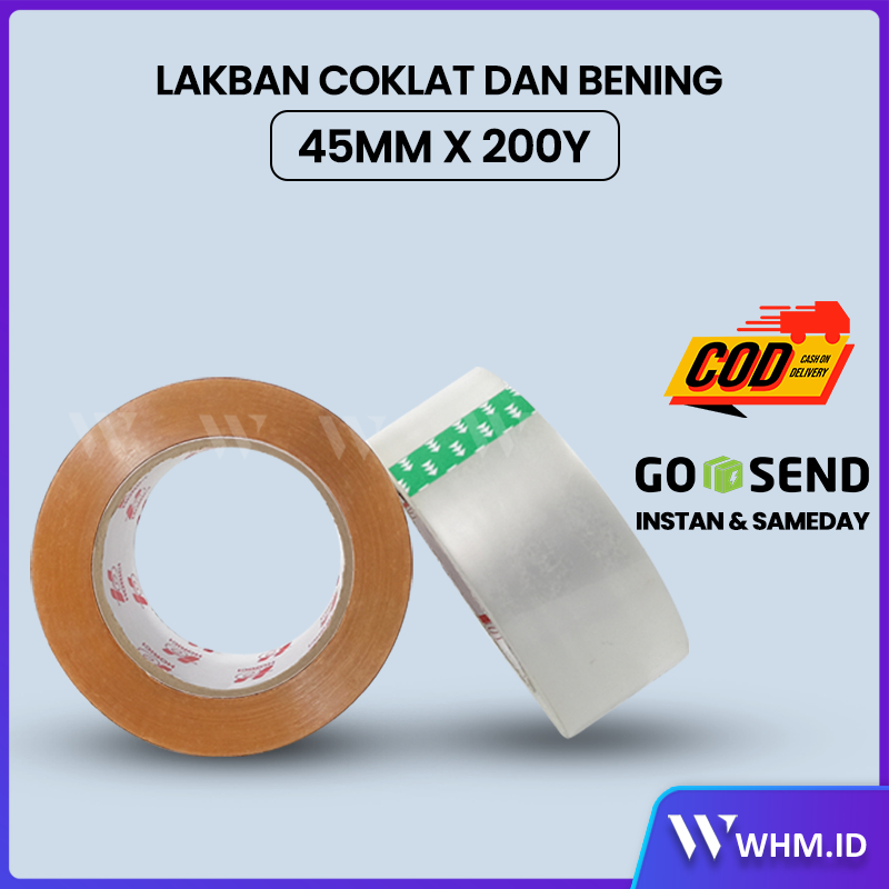 

HORICI 42Mic 45MM×200Y OPP Tape Murah Super Clear Isolasi Tape Lakban Tape Bening dan Coklat