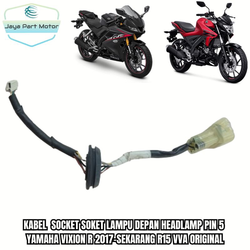 Kabel Socket Soket Reflektor Lampu Depan Headlamp Pin 5 Yamaha Vixion R 2017-sekarang PNP R15 VVA Or