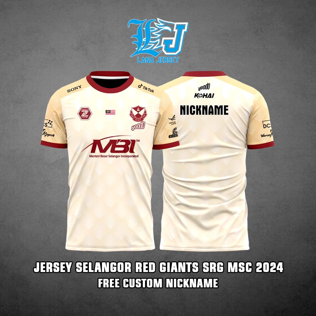 Jersey Selangor Red Giants SRG 2024 MSC Edition ( free custom nickname )