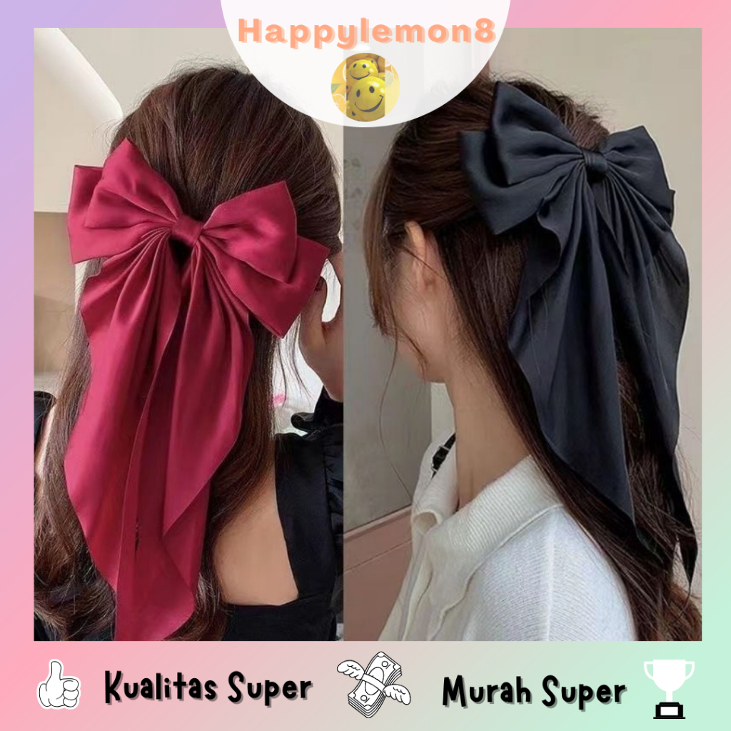 Jepit Rambut Pita Besar Elegan Panjang / Pita Rambut Fashion Wanita Aksesoris / Jepit Rambut Pita Be