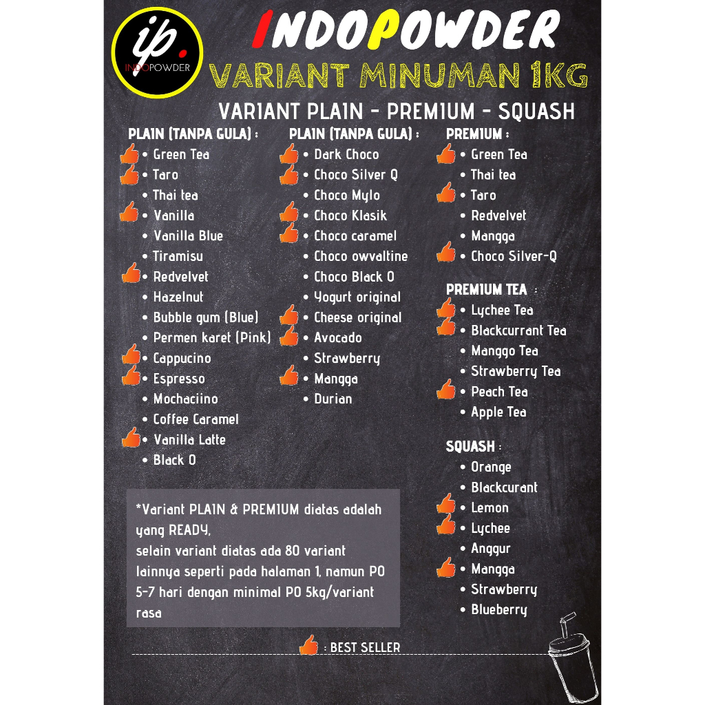 

Bubuk Minuman MANGGA 1KG PREMIUM / Powder MANGO 1KG / Bubuk MANGGA INDOPOWDER BOOSTER PREMIUM