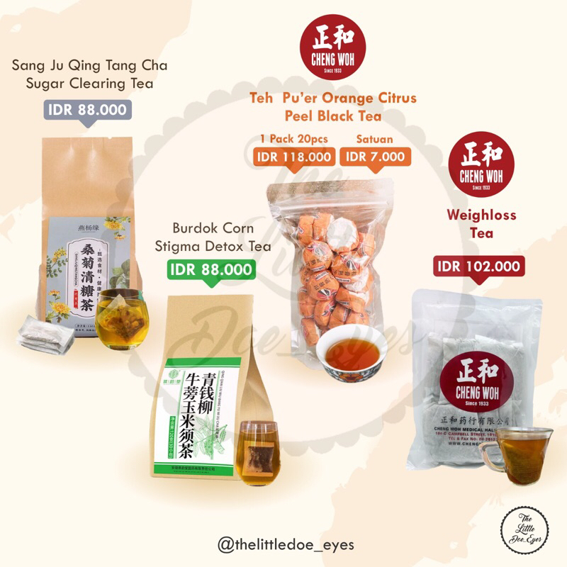 

[READY] Cheng Woh Tea Teh Herbal Series / Pu er Orange / weightloss / detox / sugar cleanser