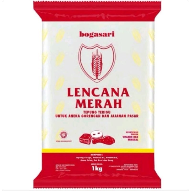 

lencana merah tepung terigu kemasan bag 1kg