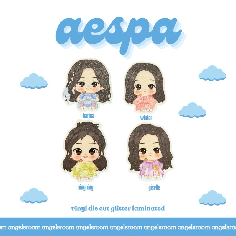 

sticker aespa thirsty glitter aesthetic in korea kpop sticker lucu chibi