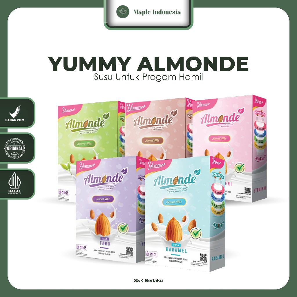 (BPOM) ALMONDE PREMIUM ALMOND untuk ibu hamil & Program Hamil / Almonde Susu Ibu Hamil / Almonde Sus