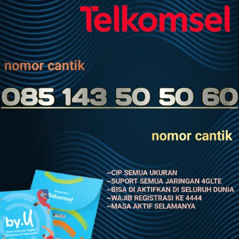 Kartu perdana nomor cantik telkomsel Byu