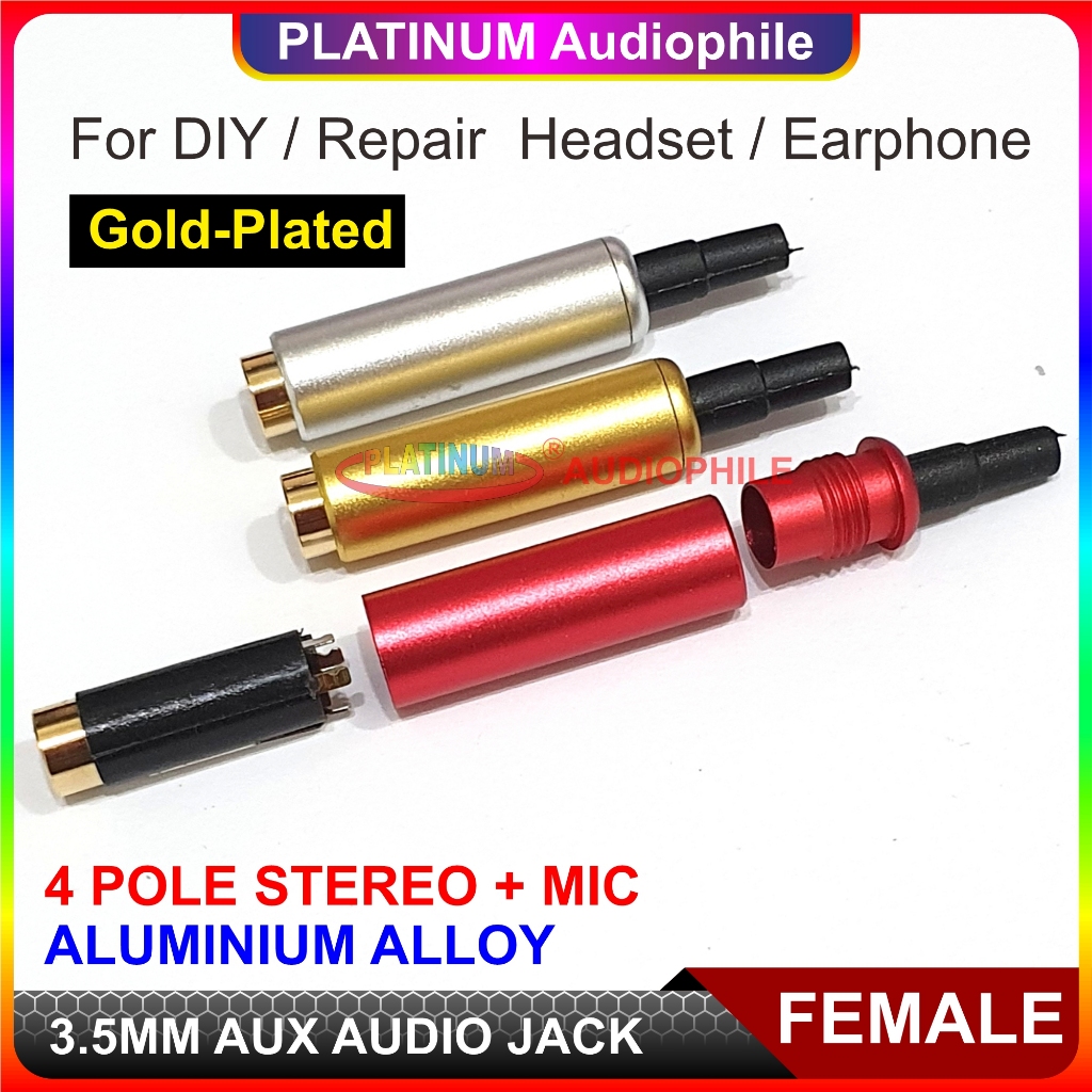Jack AUX 3.5mm Stereo 4 Pole Female Plug soket socket input Headset Earphone Headphone J4F
