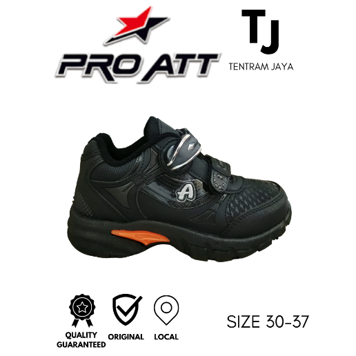 SEPATU MAGNET ANAK PEREMPUAN DAN ANAK LAKI LAKI HITAM HITAM PRO ATT MGP