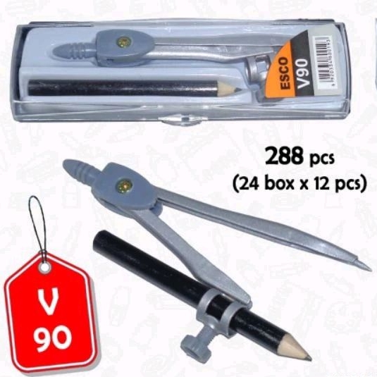 

Jangka Esco+Pena V-90/Jangka Pensil/Jangka Bagus/Jangka Murah Kualitas