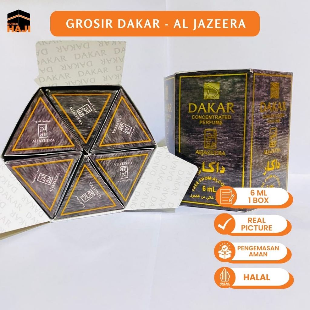 Parfum Dakar Al Jazeera BPOM 6ml Non Alkohol Aroma Maskulin Fresh Laki Timur Tengah Sultan Rehab