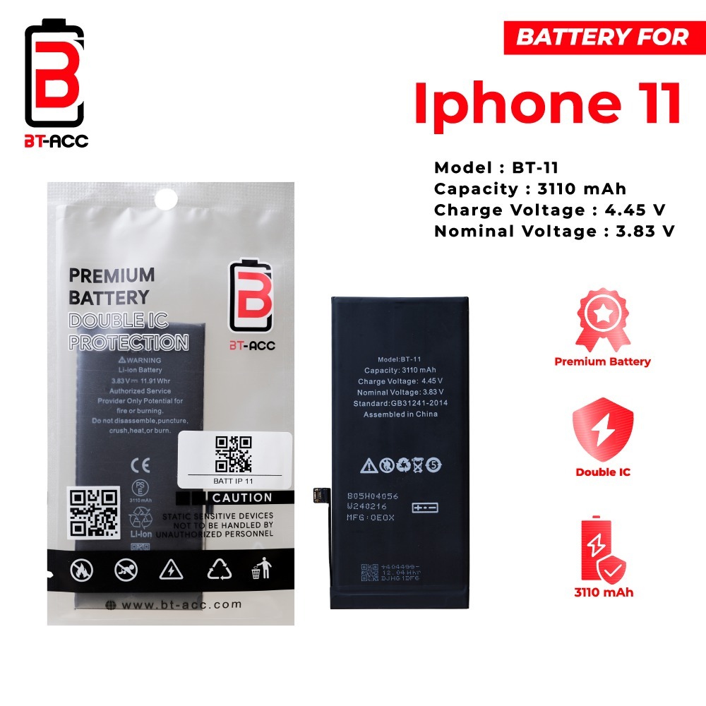 BT ACC Battery Baterai Batre For Hp Iphone 11 Original