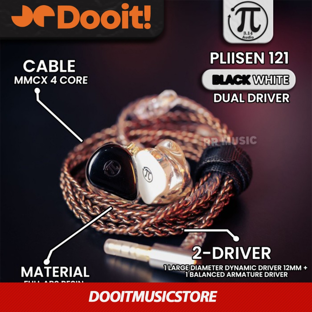 Pi Phi audio 3.14 IEM dual driver PLIISEN121 in ear monitor ORIGINAL