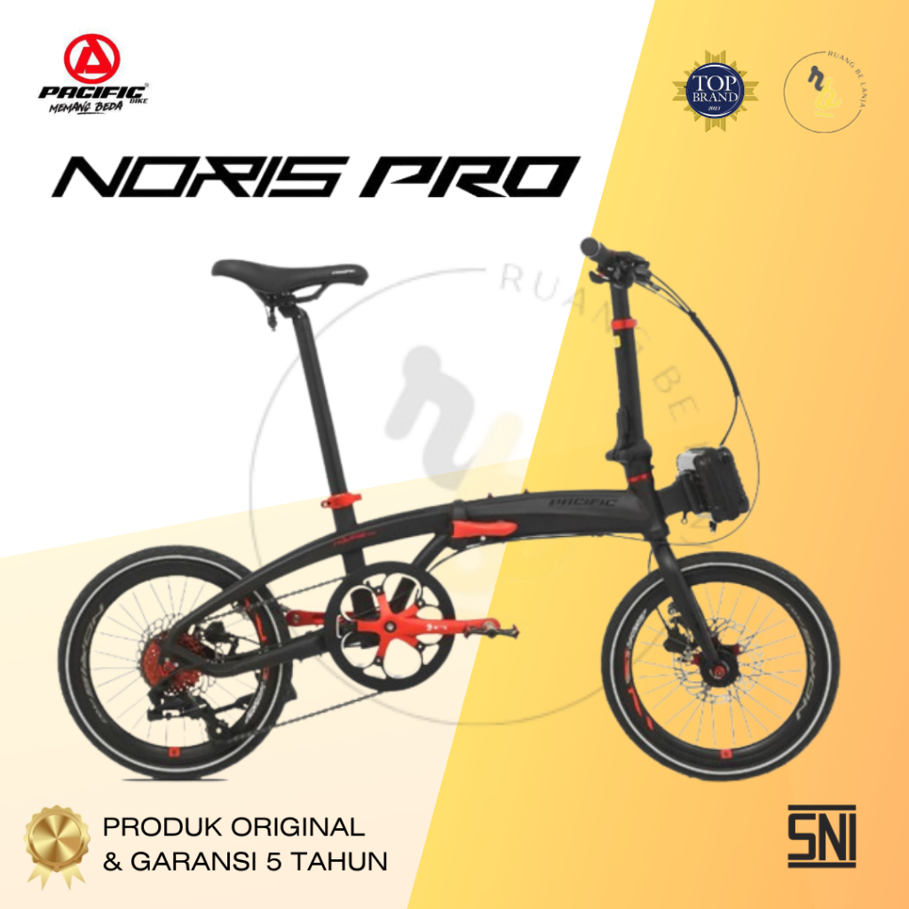 Sepeda Lipat Ukuran 16 inch Noris NORIS PRO (2x8 Speed /  Hydarulic Disbrake) Pacific Bike