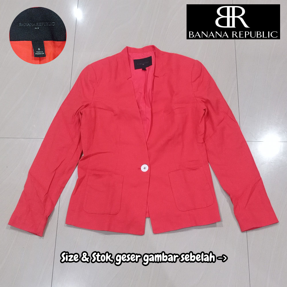 Blazer Wanita Casual Formal Orange BANANA REPUBLIC