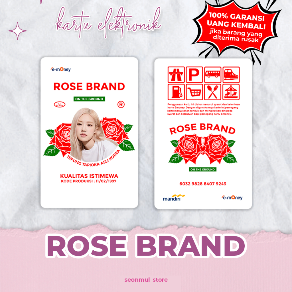 EMONEY ROSE BLACKPINK / ROSE BRAND / Etoll Parodi / TAPCASH FLAZZ BRIZZI TAP CASH