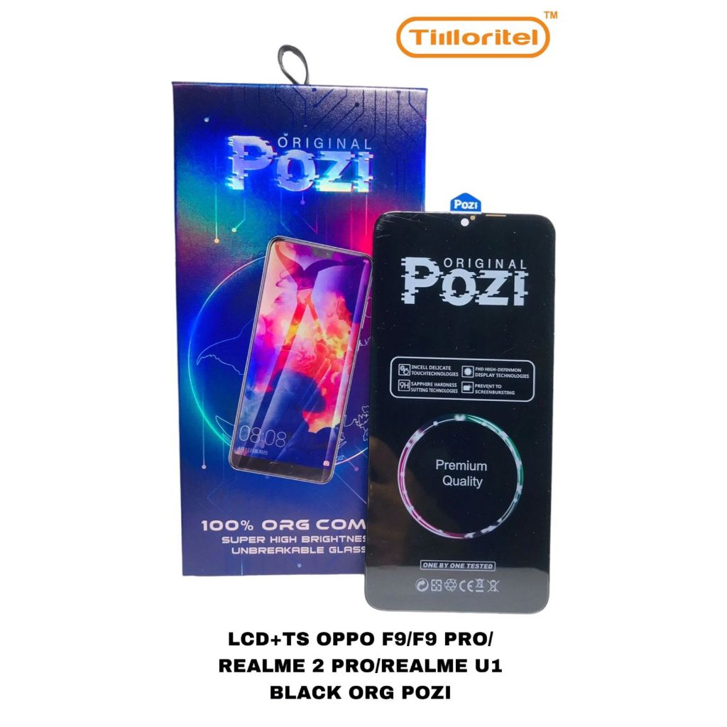 LCD+TS OPPO F9/F9 PRO/REALME 2 PRO/REALME U1 BLACK ORG POZI
