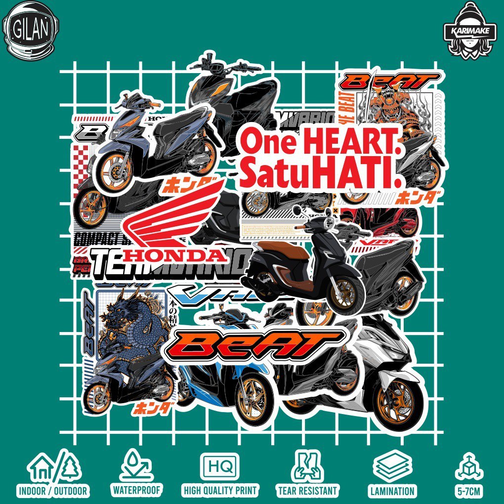 

KRMK Sticker Pack Honda Vario Honda Beat Honda Stylo Aesthetic Anti Air