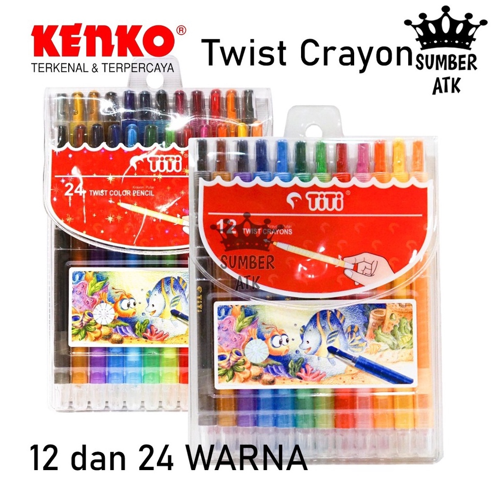 

Crayon Twist Kenko TITI 12 dan 24 COLOR TWIST CRAYON PVC BAG KODE E9X5