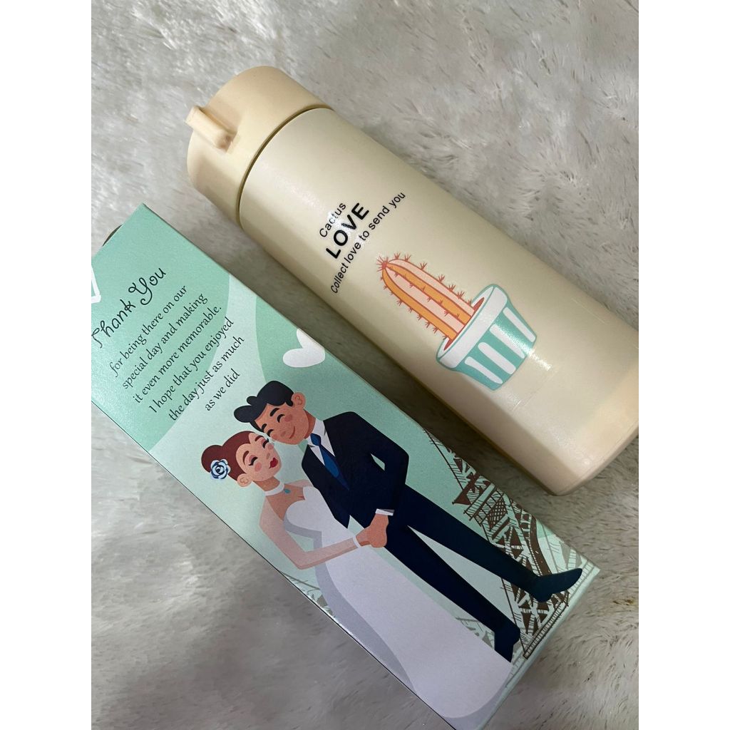 Souvenir Botol Kaktus + Box Motif Pengantin Cantik