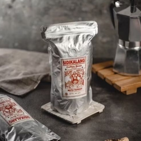 SIDIKALANG - Kopi Biji Arabica 250gr [Dark Roast] Tubruk Hitam Pahit - Cap Kingkong Dunia