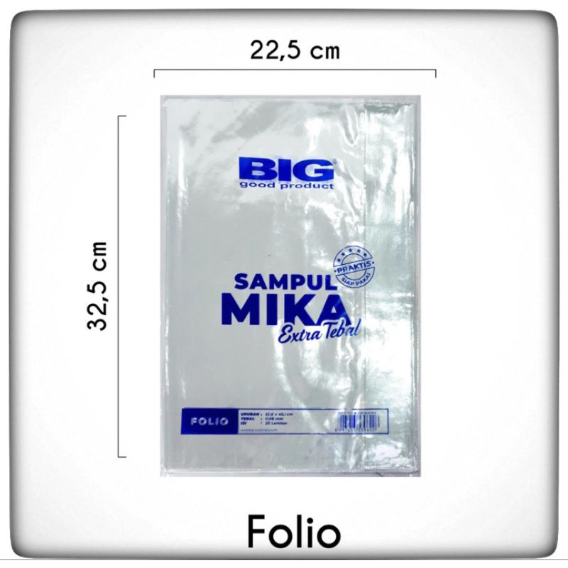 

BIG sampul buku plastik mika tebal 60 mikron ukuran FOLIO