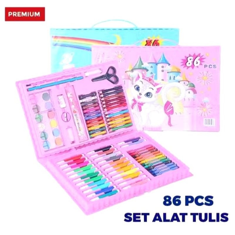 

Art Set Isi 86Pcs Crayon Alat Lukis Anak Pensil Warna Cat Air Perlengkapan Menggambar Melukis Mewarnai Set Art Full Set