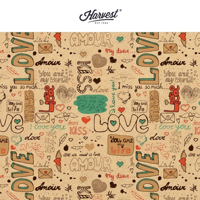 

KHUSUS Kertas Kado Harvest Wrapping Paper Brown Kraft Love